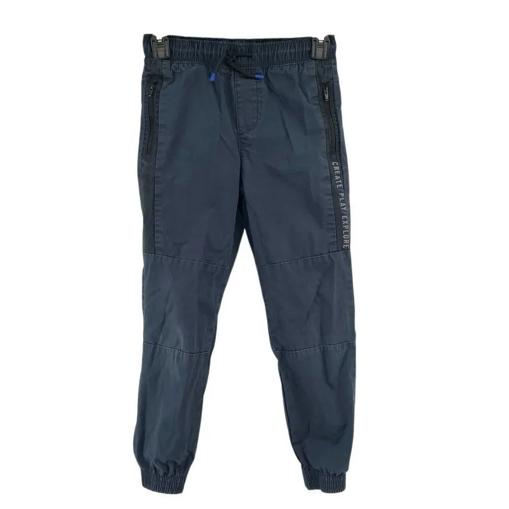 H&M Boys Navy Blue 100% Cotton Joggers Size 8 | Elastic Drawstring Waist - Picture 16 of 16